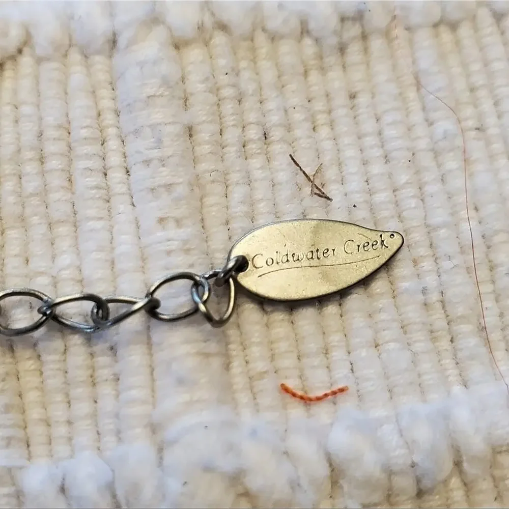 Coldwater Creek pink white and tan beaded long‎ necklace